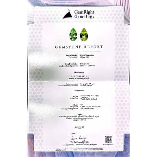 1.55ct Alexandrite Certified