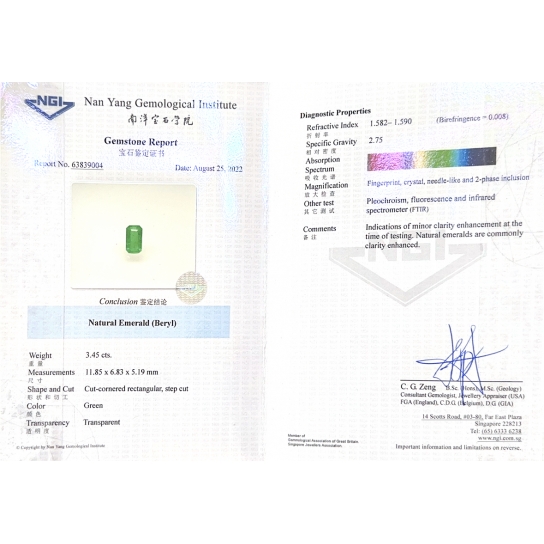 3.4ct Emerald EMRL2