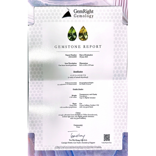 1.303ct Alexandrite Certified