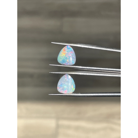 3.08ct Australian Opal Pair Triangle Cabochon