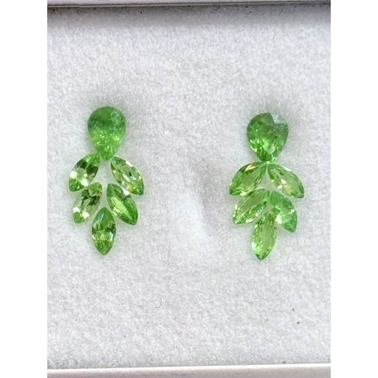 2.85ct Excellent Faceted Tsavorite Pair Set