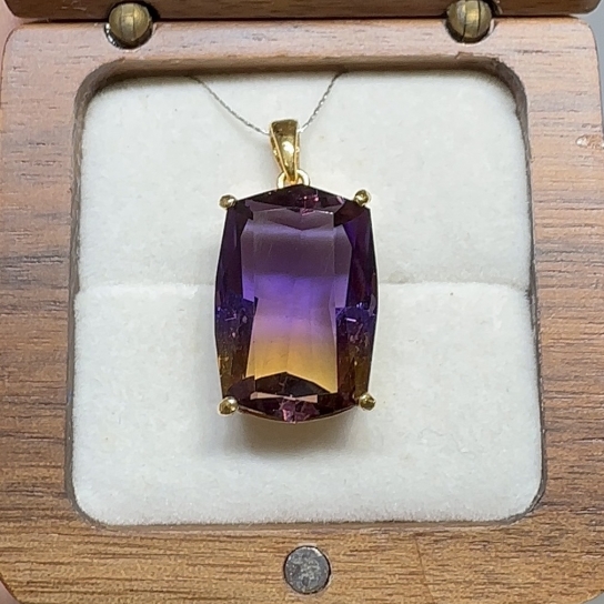 Above 12ct Ametrine 22K Yellow Gold Pendant
