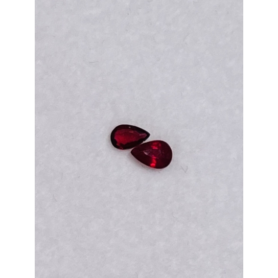 0.37ct Vivid Red Ruby Pair