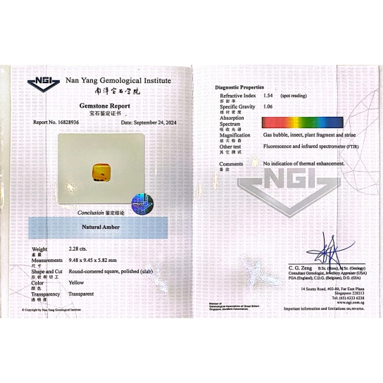 2.28ct Amber (NGI Certified)