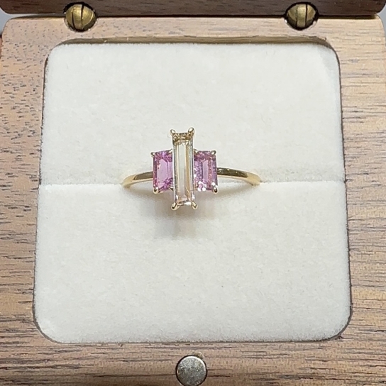 Pink Sapphire & Tourmaline Ring
