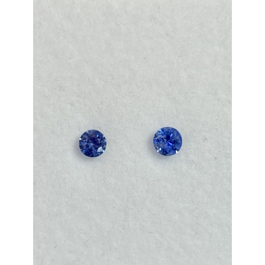 0.54ct Excellent Faceted Blue Sapphire Pair